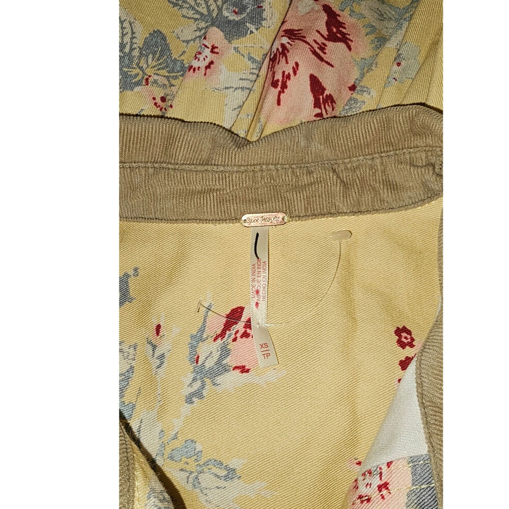 New Free People Connor Floral Printed Mini Dress $168 X-SMALL Yellow Boho Button - Picture 8 of 8